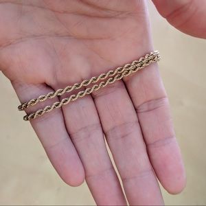 Solid gold rope chain. 2mm width 20 inches